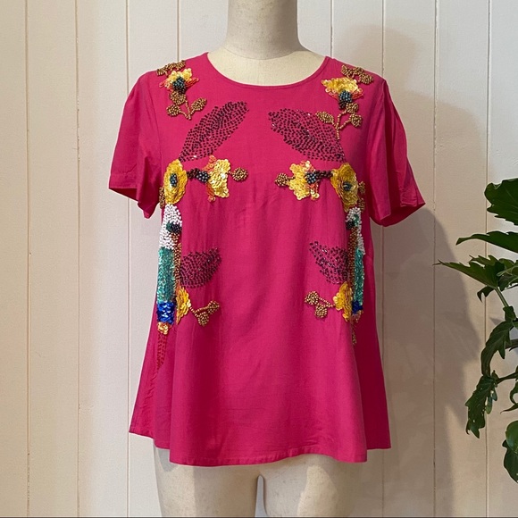 EBONY EVE | embroidered pink blouse - Picture 5 of 10